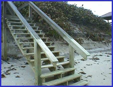 storm damage to paint on steps